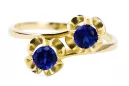 Sapphire 14K Yellow gold Ring Vintage craft vrc266y